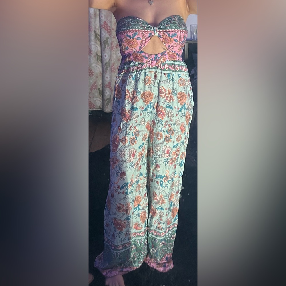 Floral Strapless Jumpsuit